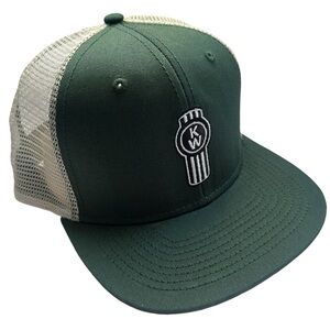 NEW Kenworth Truck Trucker Hat Green White Mesh Snapback Flat Bill